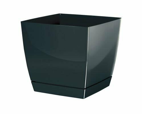 Doniczka COUBI SQUARE P z misą grafit 21cm