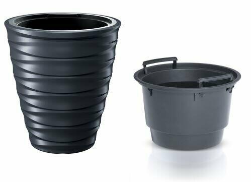 Doniczka niska FREZE antracyt 29,9 cm