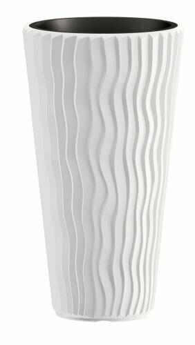 Doniczka SANDY SLIM + wkład biały 29,7 cm