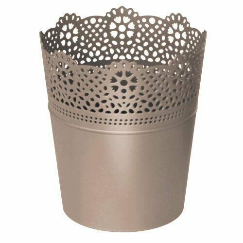 Doniczka z koronką KORONKA mocca 11,2 cm