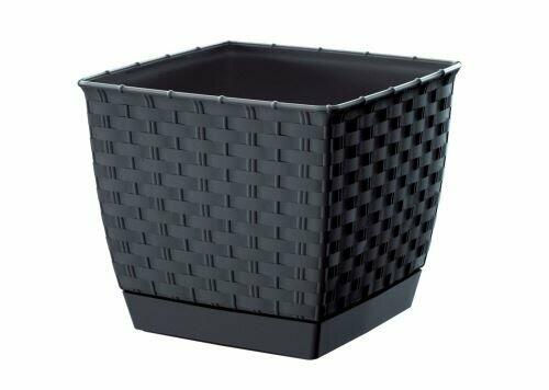 Kwadratowa doniczka RATOLLA SQUARE antracyt 14,5 cm