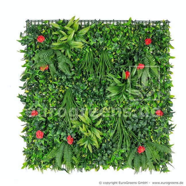 Panel ze sztucznych kwiatów - 100x100cm