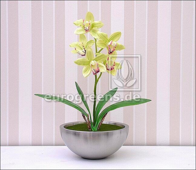 Roślina sztuczna Orchidea Cymbidium jasnozielona 50 cm