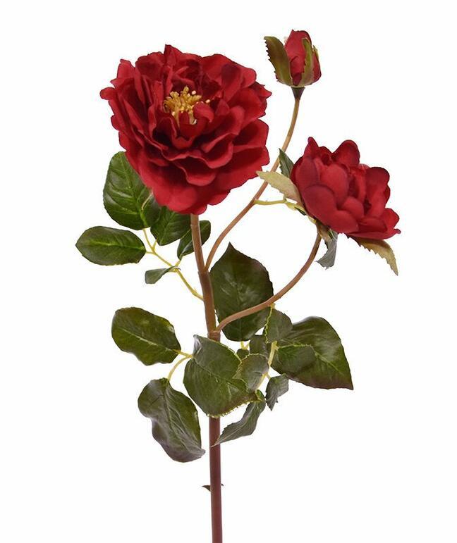 Sztuczna gałązka Czerwona róża 50 cm