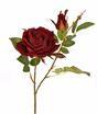 Sztuczna gałązka Róża bordowa 60 cm