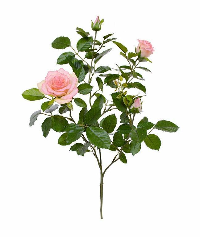 Sztuczna gałązka Różowa róża 70 cm
