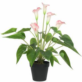 Sztuczna roślina Biało-różowa kala 50 cm