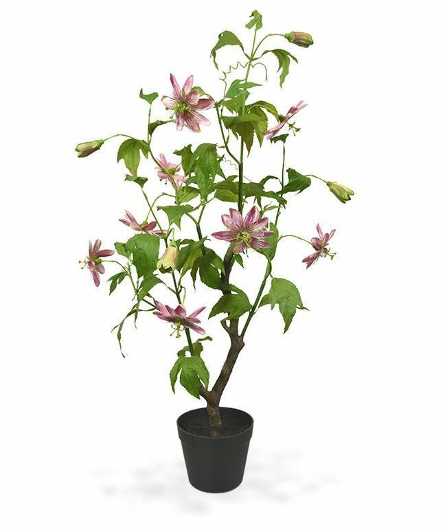 Sztuczna roślina Marakuja różowa 90 cm