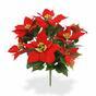 Sztuczna roślina Świąteczna róża czerwona 40 cm